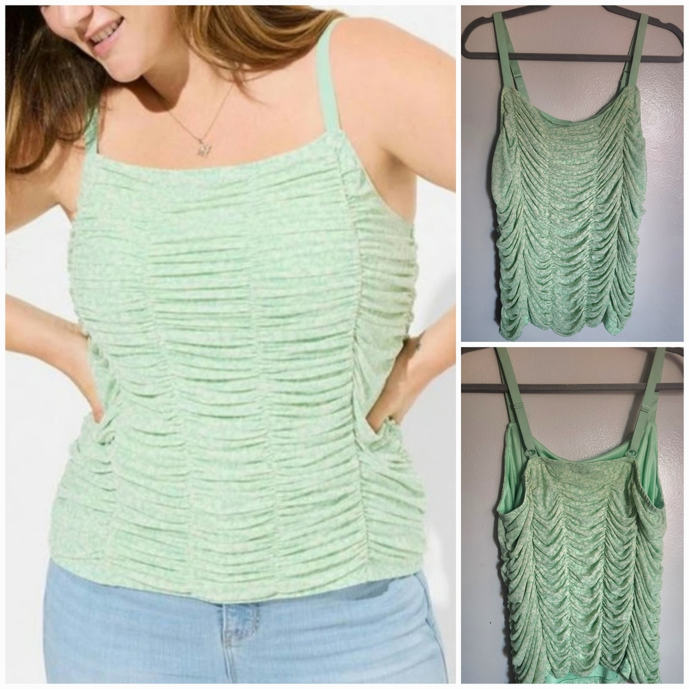 Torrid Light Green Ruched Camisole